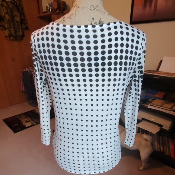 J.CREW size Small cream/black dotted shirt - Picture 4 of 8